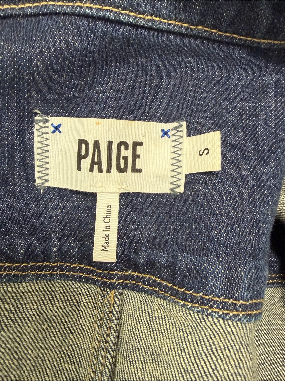 Paige Denim Jacket Small Women’s Blue Slim Fit Short Buttons - Picture 2 of 11